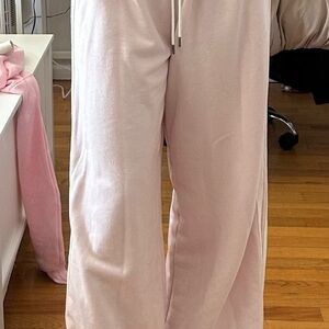 Pink wide leg sweatpants